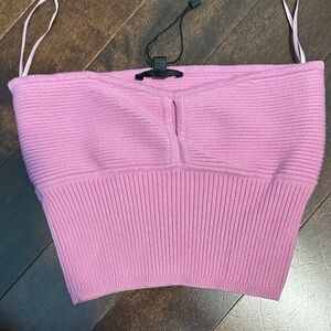 Dynamite Pink Ribbed Crop Top